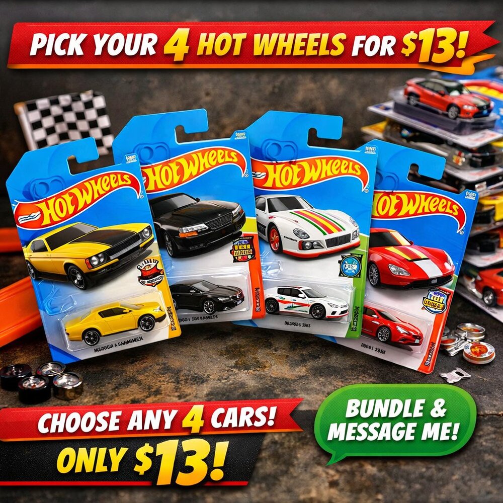 🚗🏁  Pick Your 4 Hot Wheels for $13! 🏁🔥